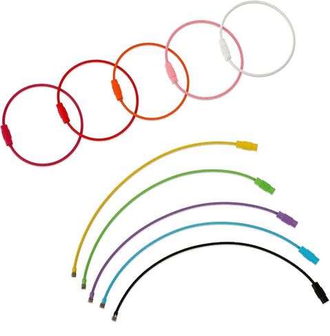 20 Pcs Stainless Steel Wire Keychains, Wire Key Rings Kit Metal Colored Key Ring Loop Holder Coated Keychain Cable Multicolor Wire Keychains for Travel Luggage Tag Keys in Saudi Arabia
