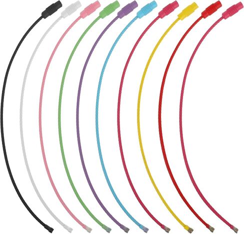 20 Pcs Stainless Steel Wire Keychains, Wire Key Rings Kit Metal Colored Key Ring Loop Holder Coated Keychain Cable Multicolor Wire Keychains for Travel Luggage Tag Keys in Saudi Arabia
