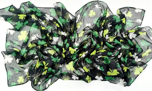 Lightweight Shamrock Scarf Irish-Scarf St-Patricks-Day-Scarves for Women in Saudi Arabia