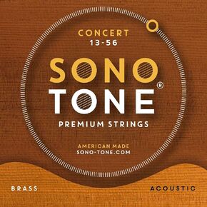 SonoTone Concert, 13-56, Medium, Acoustic Guitar Strings, Custom Brass Alloy Wrap, Hand-Wound, Hex Core, Bright, Balanced, Sustain, Vintage and Traditional Sound, American Made