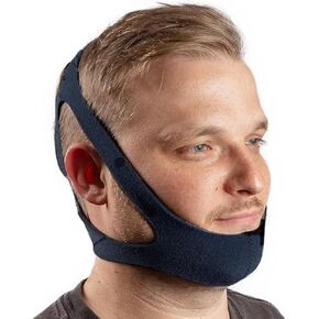 LIfeSource Anti Snoring Ruby Chin Strap for CPAP Users, Made in USA, Chin Strap for Snoring, Breathable, Adjustable, Latex Free, Comfortable Sleep Support for Men & Women, Snoring Support, Black
