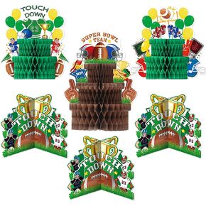 KatchOn, Touch Down Centerpieces - Pack 6 | Football Centerpieces for Table, Football Party Decorations | Football Party Centerpieces, Football Table Decorations, Football Birthday Party Decorations