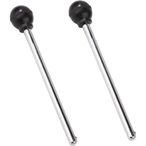 2pcs Weight Stack Pin, 3/8in Diameter 4.4in Locking Space Round Durable Heavy Duty Weight Selector Pin Gym Plate Pin Extender Exercise Machine Accessories for Commercial Gym Family(Black, Silver)