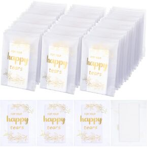 60 Pcs Wedding Tissues Packs for Guests Happy Tears Tissue Packs for Wedding 3 Ply Wedding Tissues Bulk Facial Pocket Travel Packs Individual Tissue Packs Wedding Favors for Wedding party Guests Gifts