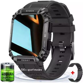 Heart Rate Smartwatch Men Sleep Blood Pressure 1.96" Activity Tracker Smart Watch Waterproof Outdoor 100+ Sports Mode Fitness Tracker Watches Man Silicone Bluetooth Call for ios Android (Brown)