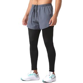 SS COLOR FISH 2 in 1 Men Compression Pants Athletic Baselayer Workout Legging Running Tights for Men