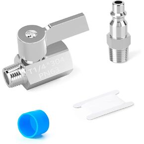 GASHER 1/4 Inch Ball Valve 304 Stainless Steel Mini Shut Off Valve with Stainless Steel Handle