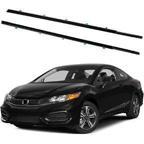Weatherstrip Window Moulding Trim Seal Belt Kit Compatible with Honda Vehicle Civic Coupe 2D 2012-2014, Weather Stripping Replace#72410-TS8-A01, 72450-TS8-A01(2PCS)