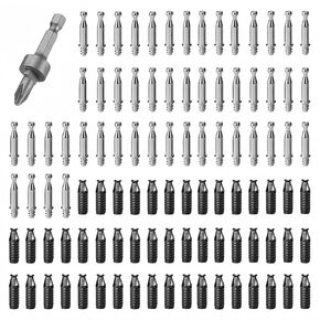 Upgrade Cam Locks for Solid Hardwood Furniture, 50 Pack Screws and Sockets Set with Mounting Drill, Invisible Connecting Screw Socket Kit Fastener Nut Connectors Tornillos para Madera