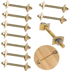 10pcs 5/16" x 3-1/2" Furniture Fastening Connectors, Countertop Connector, Joint Connector Drawbolt Pack, Table Top Fasteners Table Top Fasteners(J42-10)