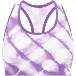 PUMA Women's Bamboo Tie-Dye Print Seamless Sports Bra (Small, Lavender)
