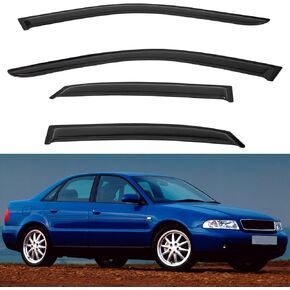 4pcs Front+Rear Smoke Tint Sun/Rain Guard Outside Mount Tape-On Vent Window Visors Compatible with 2015-2019 Hyundai Sonata