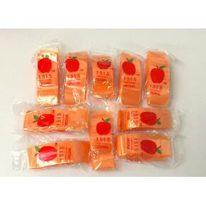 1515 (1.5"X1.5") Orange Color Apple Brand Bags Mini ZipLock Baggies, Case of 1,000