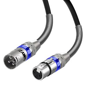 XLR Cable Microphone Cable 15 Feet Premium Balanced Mic Cable Pure Copper Conductors Heavy Duty Male to Female 3 Pin XLR Microphone Cable Zinc Alloy Connectors with Metal Spring,Blue
