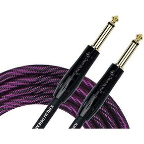 Kirlin IWB-201BFG/WBP Premium Wave Fabric 10Ft Straight Cable Purple