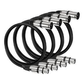 XLR Cable, Microphone Cable Male to Female, 3-Pins XLR Speaker Cables, Oxygen-Free Copper XLR Cables for Microphones, Stage Lighting, Speaker Systems (6pack, 6FT)