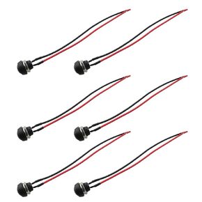 6PCS Open Pushbutton Switch Opening 12MM Self Resetting Non-Locking Soldered Wire Horn Pushbutton Switch Instantaneous Pushbutton Switch for Manual Control of Contactors