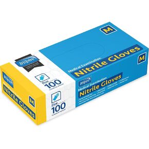 Inspire Nitrile Exam Gloves | THE ORIGINAL Quality Stretch Nitrile | 4.5 Gloves Disposable Latex Free Medical EMT (100, Medium)