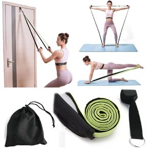 Elastic Exercise Resistance Band with Door Anchor, Improve Legs Arms Glutes strength Stretching Strap, Physical Therapy Door Assist Belts, for Home Gym Fitness Training Gain Flexibility & Strength