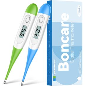 Thermometer for Baby, 2 Packs, Rectal Digital Thermometer with 10 Seconds Fast Reading (Light Blue+Green)