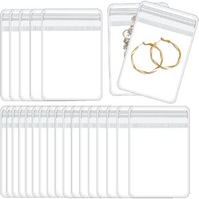 DECYOOL Small Plastic Bags, 300 Pcs Mini Plastic Jewelry Bags 5 mil Thick Clear Zip Bags Transparent Resealable OPP Bag Self Sealing Zipper Bags for Beads Jewelry Pill Storage Packaging(1.6" x 2.4")