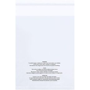 Poly Bag Guy 10" x 15", 1.5 Mil (100/Case) Tape Strip Resealable Vent Hole Suffocation Warning Clear Plastic Poly Bags