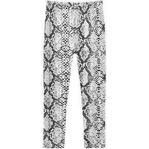 ALAZA Girls' Leggings Children's Yoga Pants Skinny Printed Dance Snake Skin Black and White Comfortable 4T