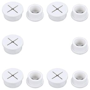 10 Pieces Desk Grommet 1 Inch Flexible Rubber Grommets Cable Cord Grommet Wire Hole Cover Flexible Wire Rubber Grommets Cable Wire Hole Cover, White