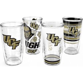 Tervis UCF Knights - Assorted Made in USA Double Walled Insulated Tumbler Travel Cup Keeps Drinks Cold & Hot, 16oz 4pk, Classic