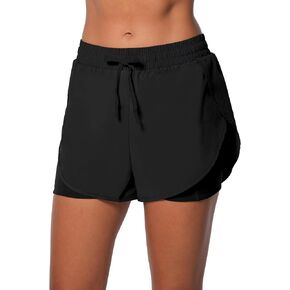 Sunzel Women's Running Shorts with Liner, High Waisted Sports Shorts with Phone Pocket Lightweight Workout Track Gym Shorts