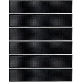 17.5x3.5 inches Long PVC Bar Rail Mat Non-Slip Serving Spill Mat (Pack of 6)