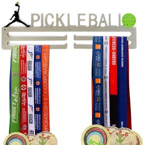 Victory Rack – 15.5" x 5.5" Pickleball Medal Holder, Wall-Mounted Metal Display for Pickleball Awards and Achievements