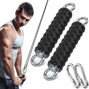 TOBWOLF 2PCS Ergonomic Cable Machine Handles, Exercise Handles Cable Attachments for Gym, Replacement Fitness Equipment for Pilates, Yoga, Strength Trainer, Tricep Rope LAT Pulldown Attachments