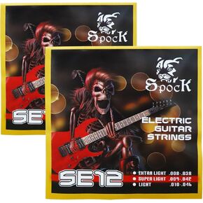 Electric Guitar Strings, Nickel-Plated Alloy Wound High Carbon Steel Core, 2 Sets of 6 Strings. 009-042 Regular Light Balanced Tension