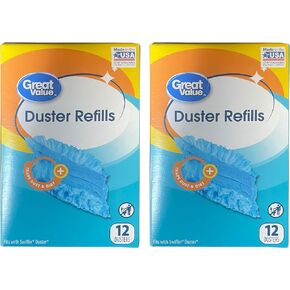Great Value Duster Refills - 12 Count, 2 Pack, 24 Count Total - Dirt, Dust & Hair Trapping Fibers