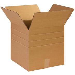 Ship Now Supply SNMD141414 Multi-Depth Corrugated Boxes, 14"L x 14"W x 14"H, Kraft (Pack of 25)