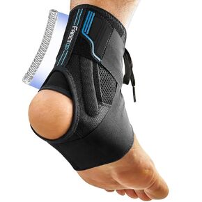 FREETOO Ankle Brace Maximum Metal Support for Men & Women, Compression Foot Support for Sprained Ankle, Plantar Fasciitis,Injury Recovery, Lace up Ankle Support for Running Volleyball Left/Right