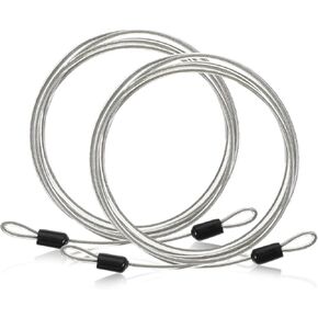 2PCS 4ft 3mm Cable Lock Outdoor Travel Security Cable Bicycle Lock Braided Steel Coated Luggage Lock Safety Cable Wire Rope Flexible with Double Loop for Bike Outside