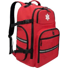 Professional Empty First Responder Bag, EMT Trauma First Aid Carrier for Paramedics and Emergency Medical Supplies Kit, Lightweight and Durable (Backpack)