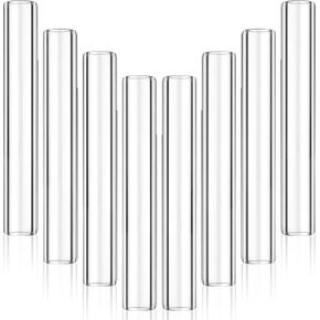 20Pcs 4 Inch Long Glass Borosilicate Blowing Tubes, Industrial Glass Tubes for Glass Blowing 12mm OD, 9mm ID, 2mm Thick Wall Clear Glass Pipe with 4 Cleaning Brush for Laboratory Experiment