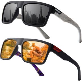 RAKREN Polarized Sports Sunglasses for Men Vintage Square Fishing Sunglasses Men Women UV400 Cool Glasses