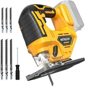 Cordless Jig Saw for Dewalt 20v Max Battery, Brushless Jigsaw Cut Off Tool, Variable Speed 2900RPM, 45° Beveled Cuts, 3 Orbital Action, with Jigsaw Blades for Straight/Curve/Circle Cutting(Tool Only)