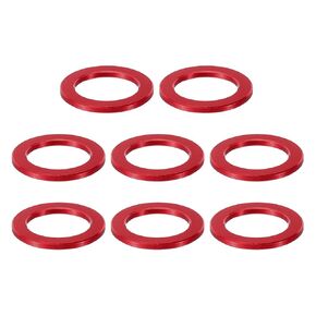 PATIKIL M12 Aluminum Spacer, 8Pcs Metal Spacers Aluminum 12.2mm ID x 18mm OD x 1.5mm L Aluminum Spacer Screw Standoff Round for 1/2in or M12 Screw Bolt, Red