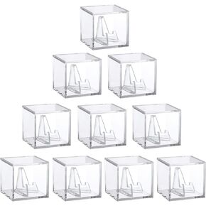 Championship Ring Display Case, Clear Tournament Championship Ring Holder Box, Acrylic Display Easel Box and Stand Holder for Baseball Softball Championship Rings Cheer leading Rings, 10Pcs