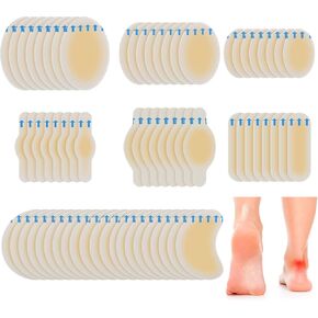 Tondiamo 80 Pieces Gel Blister Bandages for Feet Hydrocolloid Blister Cushions Variety Blister Pads for Feet Prevention Adhesive Waterproof Bandages for Fingers Toes Heels Hiking Seal Guard Pads