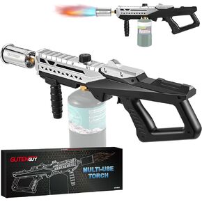 Powerful Propane Grill Torch Gun, Sous Vide Torch With Adjustable Flame, Flame Torch Thrower Gun Charcoal Lighter for BBQ, Campfire, Searing Steak, Cooking (Tank Not Included)