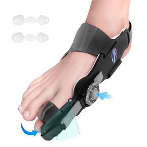 Bunion Corrector for Women & Men, Orthopedic Bunion Splint with Toe Separator Adjustable Toe Straightener Suitable for Left/Right Feet Hallux Valgus Relief(Black 1Pcs)