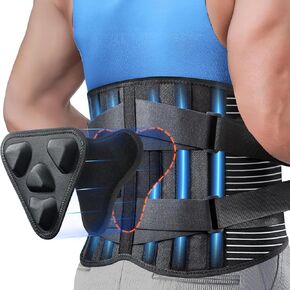 Back Brace for Lower Back Pain Relief with 3D Lumbar Pad, 6X Back Support Belt With Alternative Strips for Men/Women, Soft Breathable Mesh Fabric Lumbar Support for Herniated Disc, Sciatica