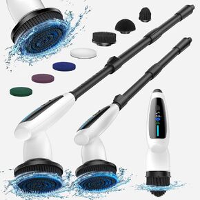 Electric Spin Scrubber: Cordless Cleaning Shower Brush, Bathroom Cleaner Brush with Adjustable Long Handle for Shower Tile Bathtub