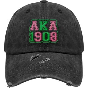 Baseball Cap 1908 Aka Embroidery Trucker Cap for Women Cool Adjustable for Gifts Black-Denim